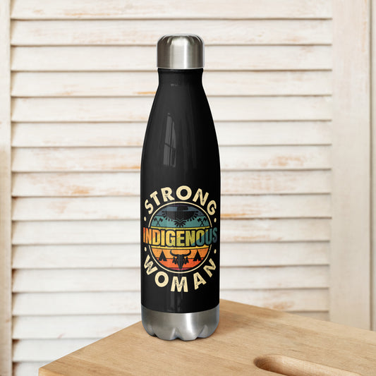 Strong Indigenous Woman Water Bottle