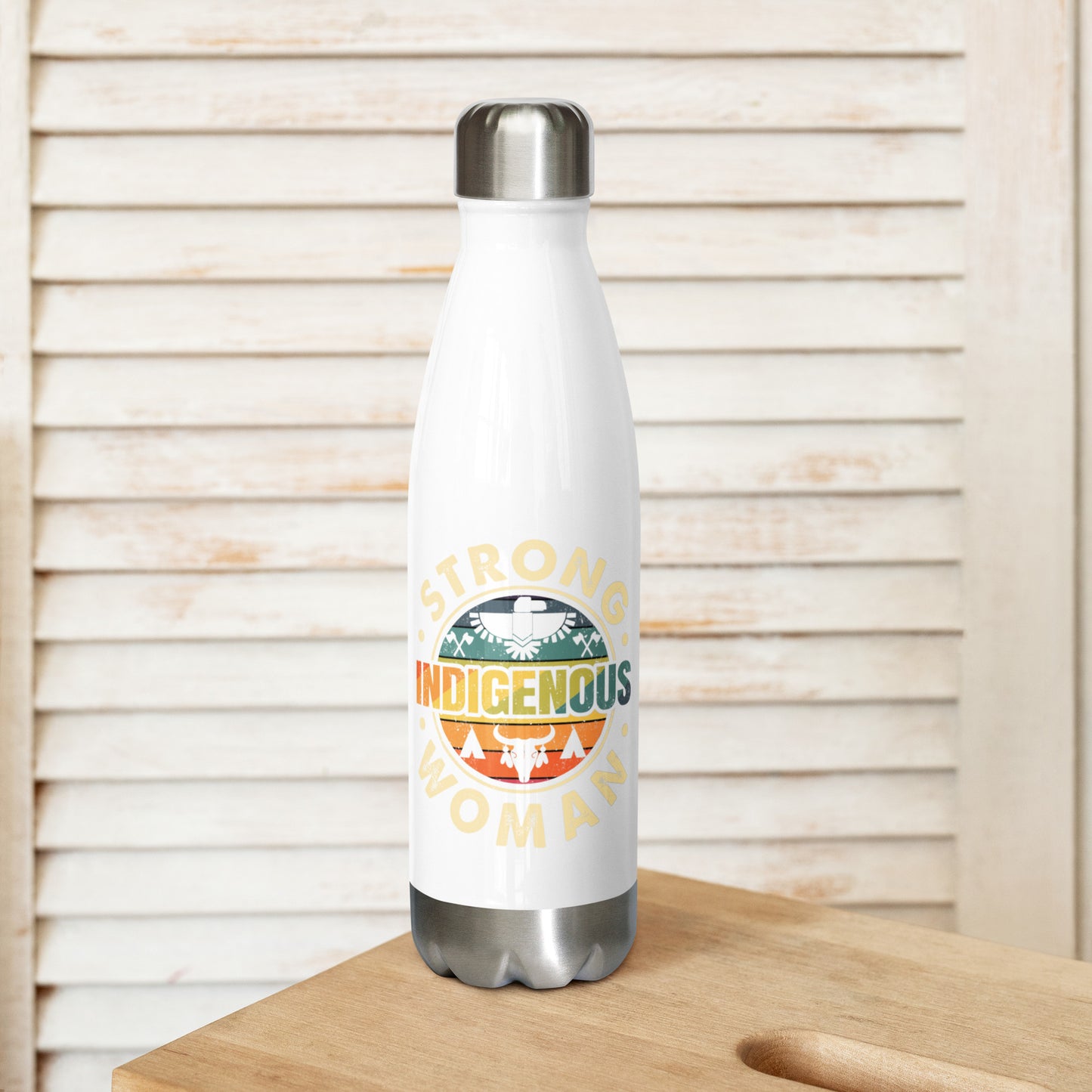 Strong Indigenous Woman Water Bottle